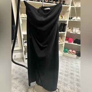 Abercrombie Strapless Midi Crepe Dress